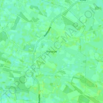 Mappa topografica Wesepe, altitudine, rilievo