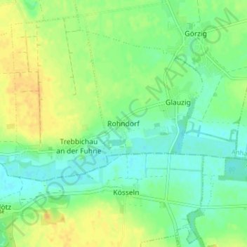 Mappa topografica Rohndorf, altitudine, rilievo