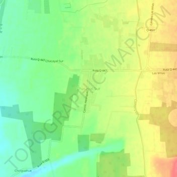 Mappa topografica Chacayal Sur, altitudine, rilievo