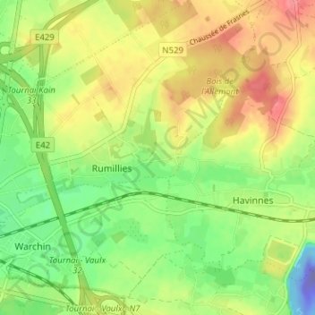 Mappa topografica Bas Rejet, altitudine, rilievo