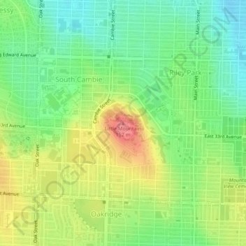 Mappa topografica Little Mountain, altitudine, rilievo