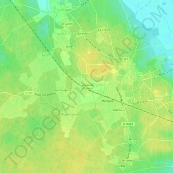 Mappa topografica Hameau de Doumens, altitudine, rilievo