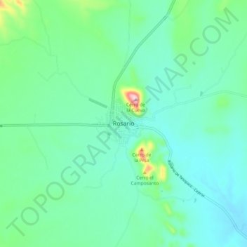 Mappa topografica Rosario, altitudine, rilievo