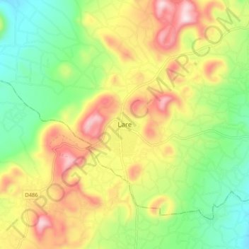 Mappa topografica Lare, altitudine, rilievo