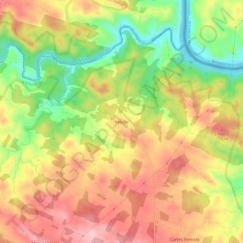 Mappa topografica Vascão, altitudine, rilievo