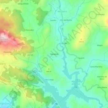 Mappa topografica Taboabela, altitudine, rilievo