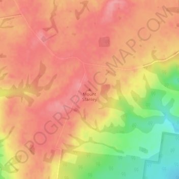 Mappa topografica Mount Stanley, altitudine, rilievo