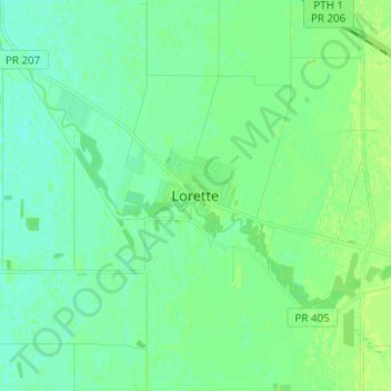 Mappa topografica Lorette, altitudine, rilievo