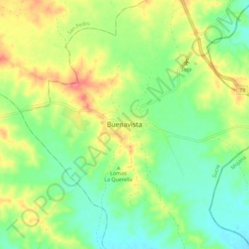 Mappa topografica Buenavista, altitudine, rilievo