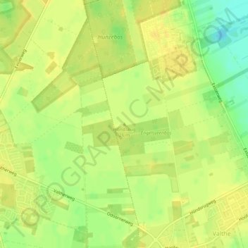 Mappa topografica Hondsrug, altitudine, rilievo