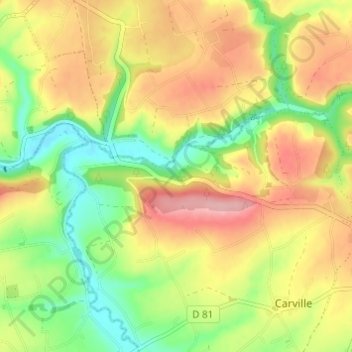 Mappa topografica Montfragon, altitudine, rilievo