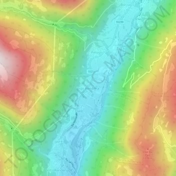 Mappa topografica Vigo Rendena, altitudine, rilievo