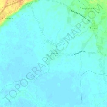 Mappa topografica Tullamulla, altitudine, rilievo