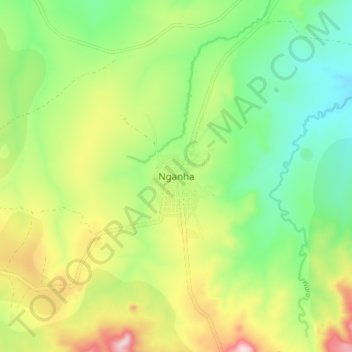 Mappa topografica Nganha, altitudine, rilievo