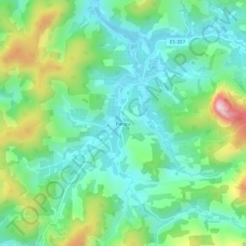 Mappa topografica Parajú, altitudine, rilievo