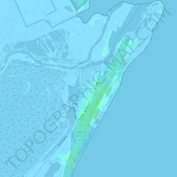 Mappa topografica Lido di Volano, altitudine, rilievo