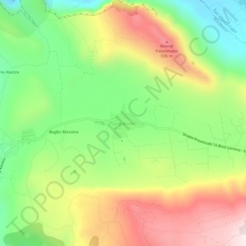 Mappa topografica Purgatorio, altitudine, rilievo