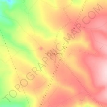 Mappa topografica Nova Altamira, altitudine, rilievo