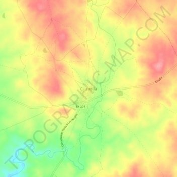 Mappa topografica Calzadilla, altitudine, rilievo