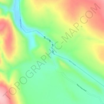 Mappa topografica Bell Gorge, altitudine, rilievo