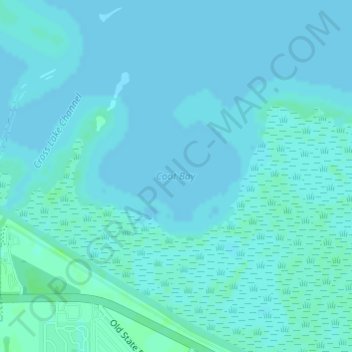 Mappa topografica Coot Bay, altitudine, rilievo