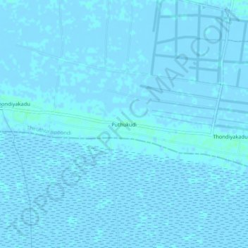 Mappa topografica Puthukudi, altitudine, rilievo