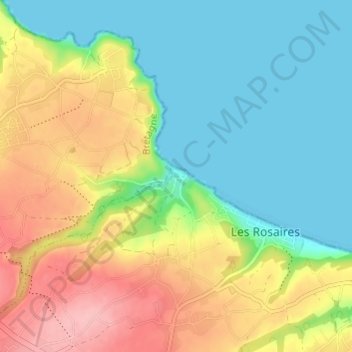 Mappa topografica Tournemine, altitudine, rilievo