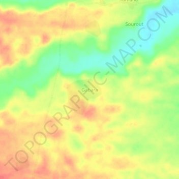 Mappa topografica Gabara, altitudine, rilievo