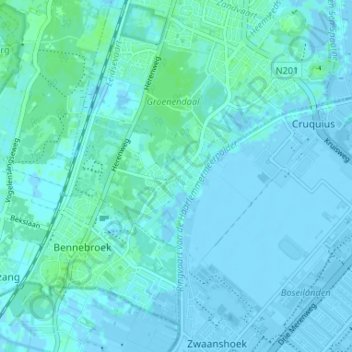 Mappa topografica De Glip, altitudine, rilievo