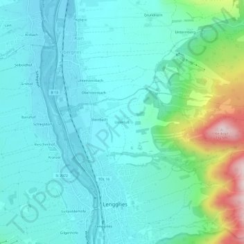 Mappa topografica Unterluß, altitudine, rilievo