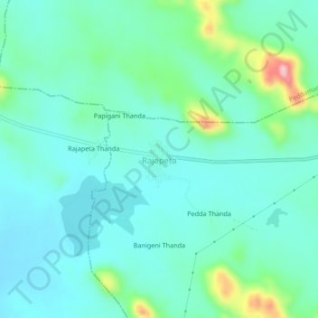 Mappa topografica Rajapeta, altitudine, rilievo