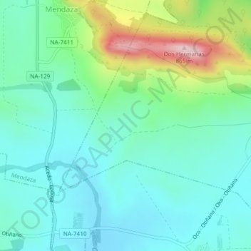 Mappa topografica Burguillo, altitudine, rilievo