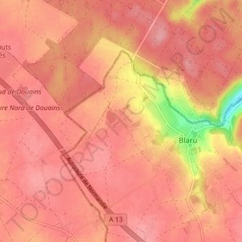 Mappa topografica Hameau de Maulu, altitudine, rilievo