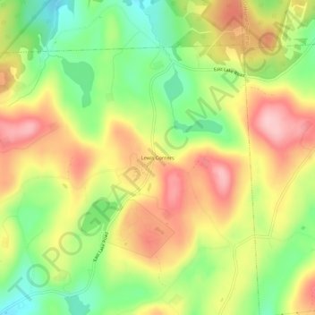 Mappa topografica Lewis Corners, altitudine, rilievo