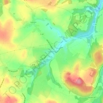 Mappa topografica Géroménil, altitudine, rilievo