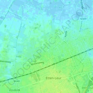 Mappa topografica Haansberg, altitudine, rilievo