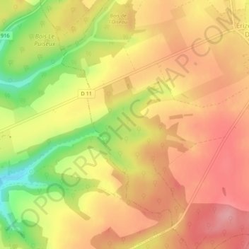 Mappa topografica Genèves, altitudine, rilievo