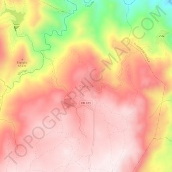 Mappa topografica Castedo, altitudine, rilievo
