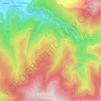 Mappa topografica Chiqueiro, altitudine, rilievo