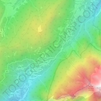 Mappa topografica Sabe, altitudine, rilievo
