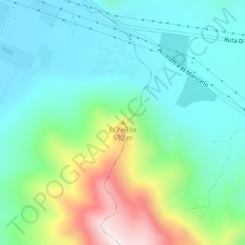 Mappa topografica El Peñón, altitudine, rilievo