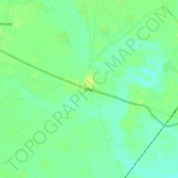 Mappa topografica Dibai, altitudine, rilievo