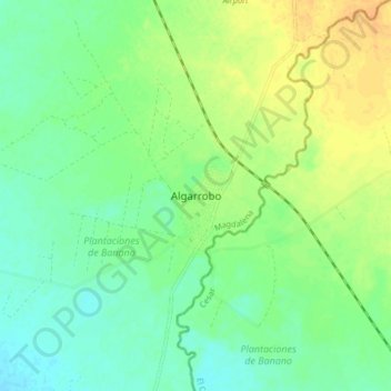 Mappa topografica Algarrobo, altitudine, rilievo