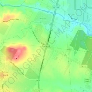 Mappa topografica Pilot Knob, altitudine, rilievo