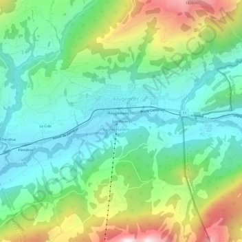 Mappa topografica Les Revers, altitudine, rilievo