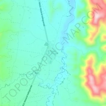 Mappa topografica El Trigal, altitudine, rilievo