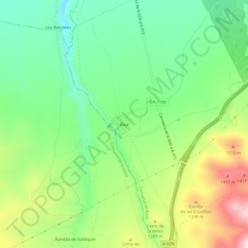 Mappa topografica Baúl, altitudine, rilievo