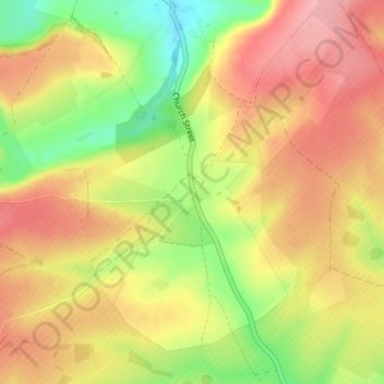 Mappa topografica Gore Cross, altitudine, rilievo