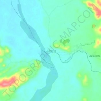 Mappa topografica La India, altitudine, rilievo
