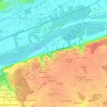 Mappa topografica La CHapelle, altitudine, rilievo